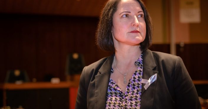 Police and Crime Commissioner Alison Hernandez looking away away from the camera