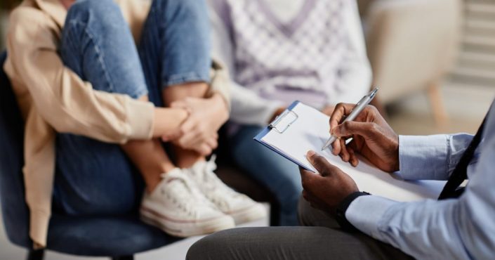 A young woman gets counselling