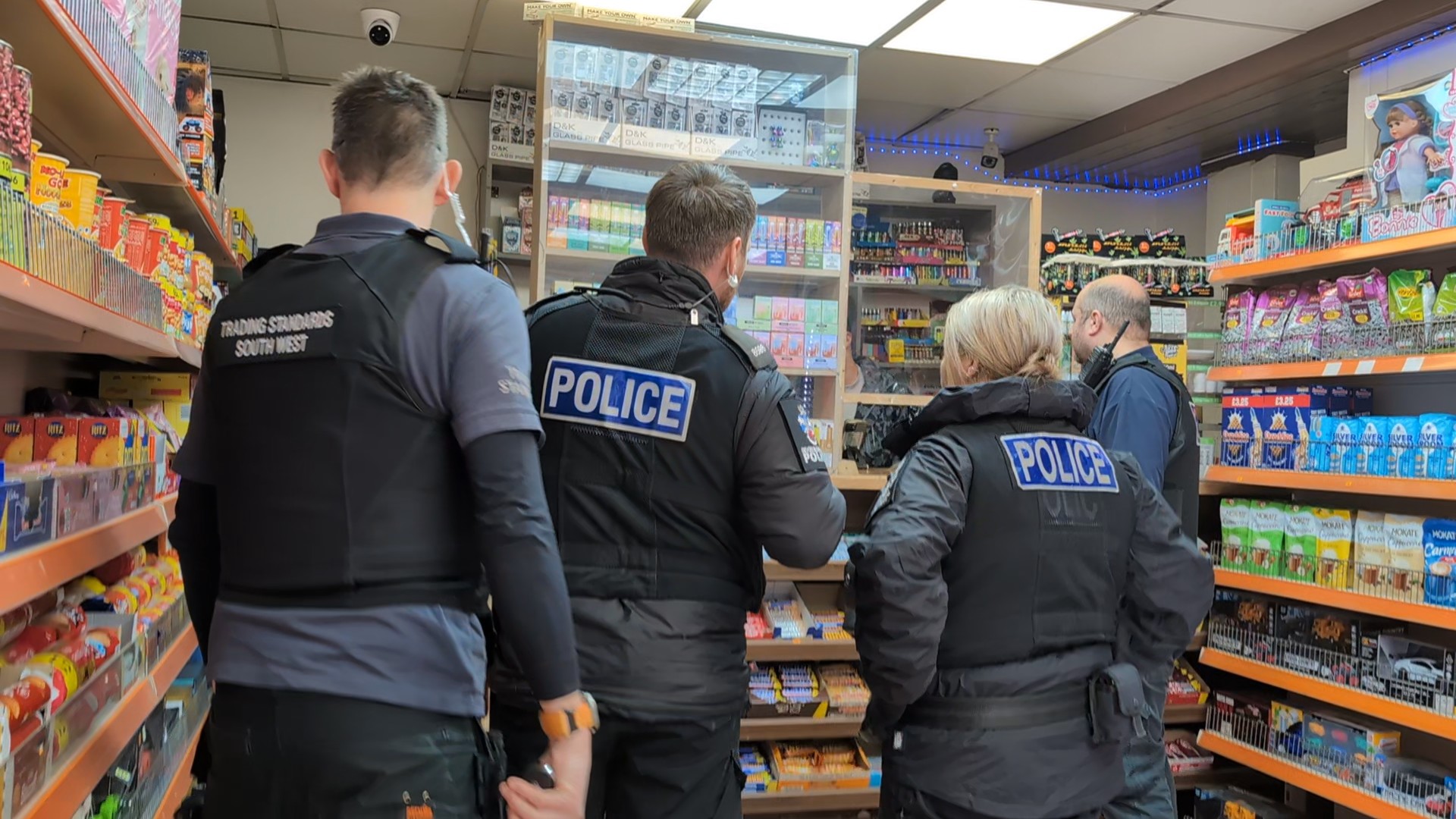 Trading Standards South West were joined by Devon & Cornwall Police on premises visits in Torquay and Exeter