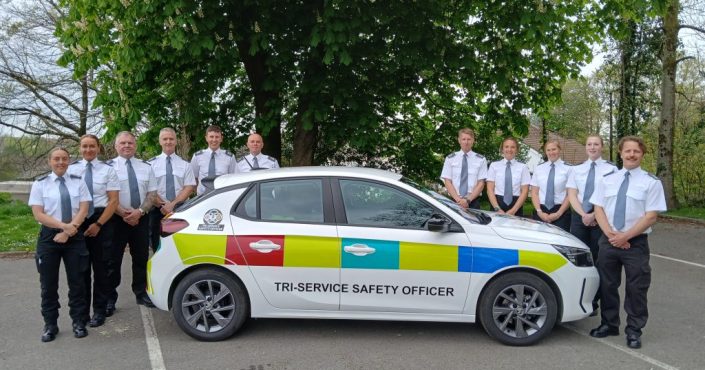 Devon and Cornwall's TSSOs stood beside a TSSO response vehicle