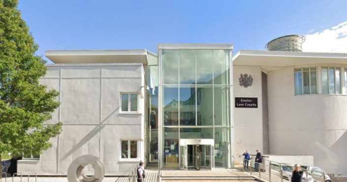 The external front entrance of Exeter Magistrates Court