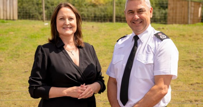 Police Crime Commissioner Alison Hernandez stood outside next to interim Chief Constable James Vaughan