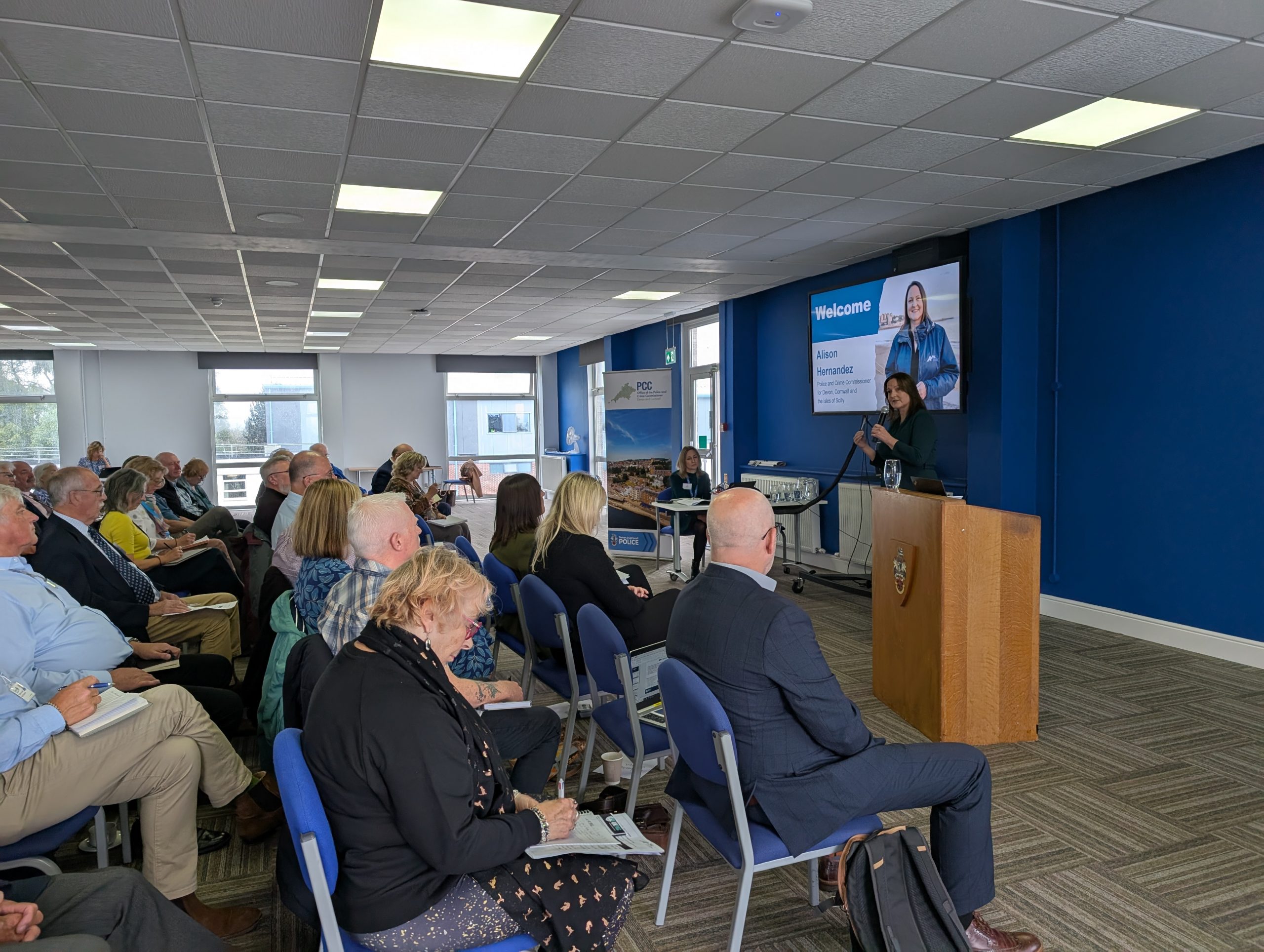 The Commissioner talking to Councillor Advocates at the community safety seminar