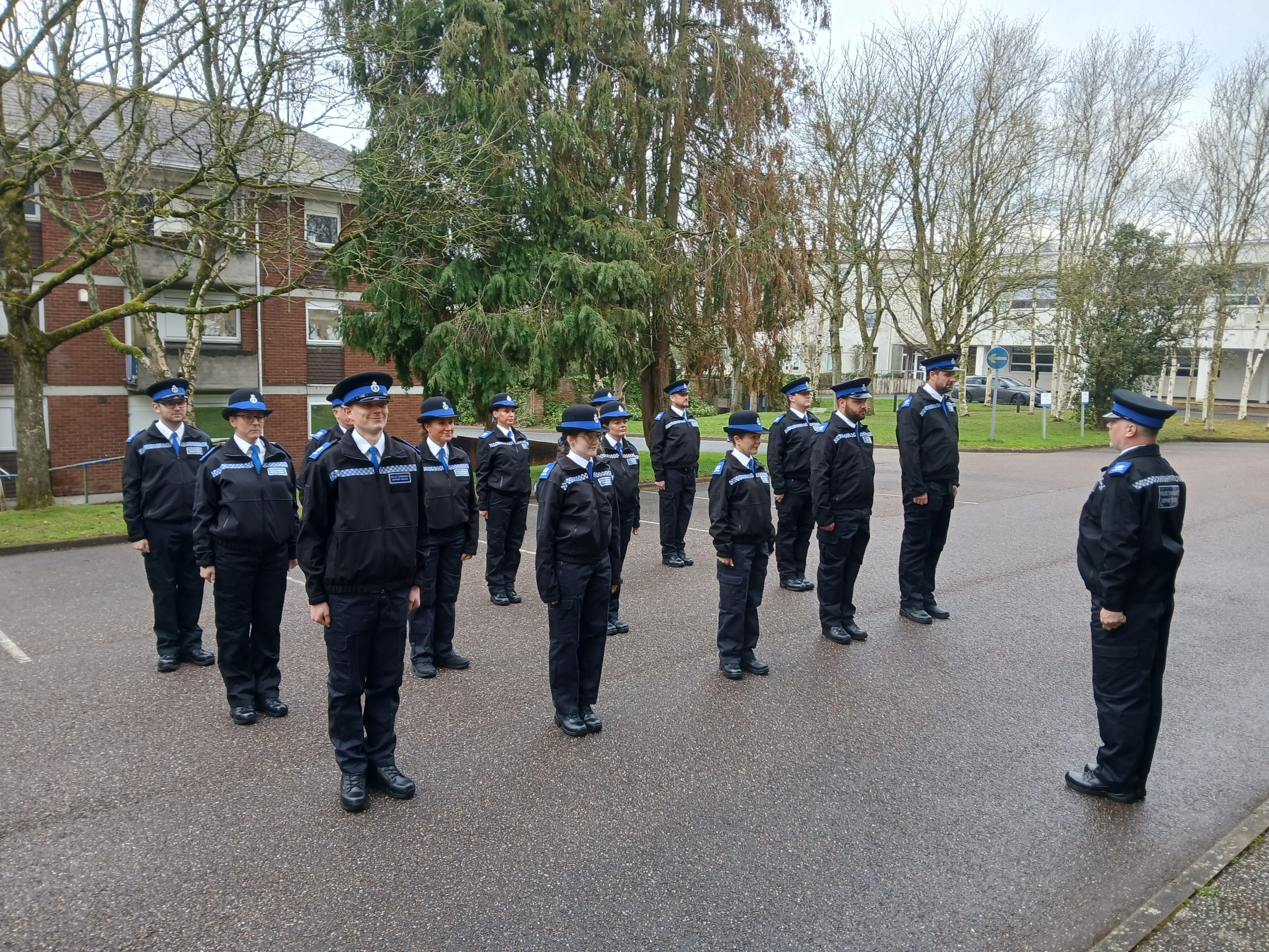 PCSOs standing in line at a passout parade at Devon & Cornwall Police Headquarters earlier this year