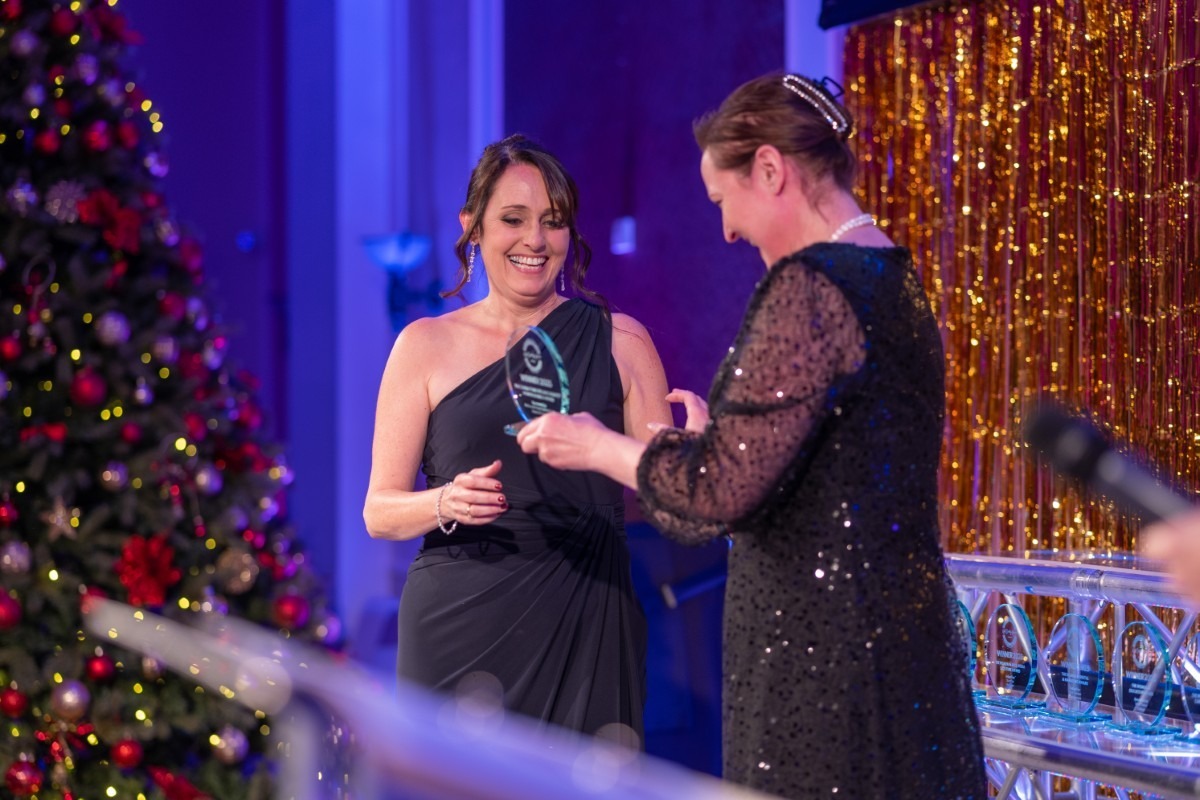 Rebecca Hewitt being presented with her aware by Police and Crime Commissioner Alison Hernandez (credit: Jim Wileman)