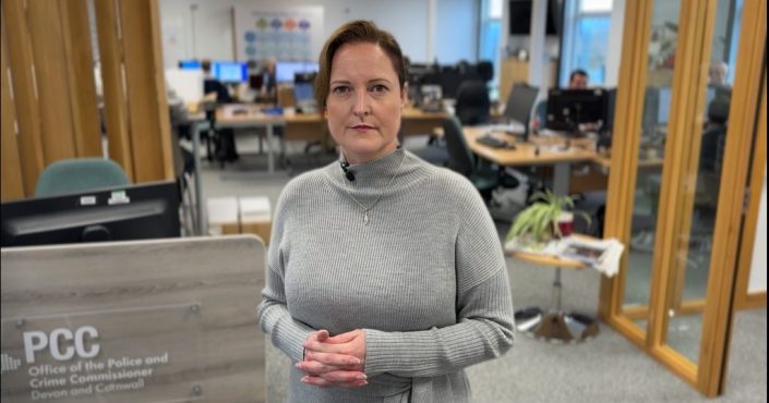 Police and Crime Commissioner Alison Hernandez stood inside her office