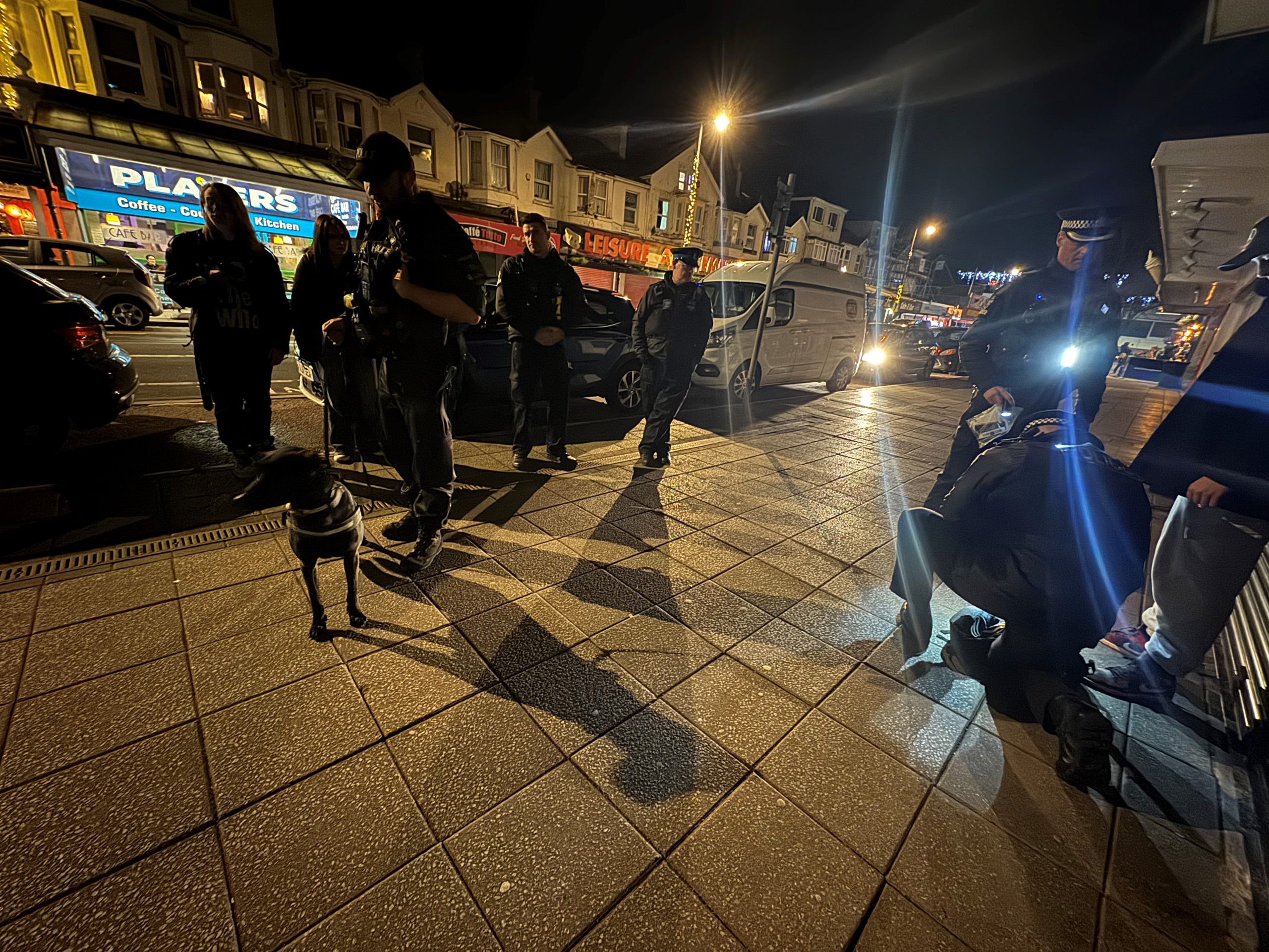 Police out in Paignton town centre during the Pubs Against Drugs operation