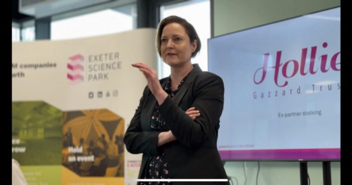 Police and Crime Commissioner Alison Hernandez talking at a launch event for the Hollie Gazzard training