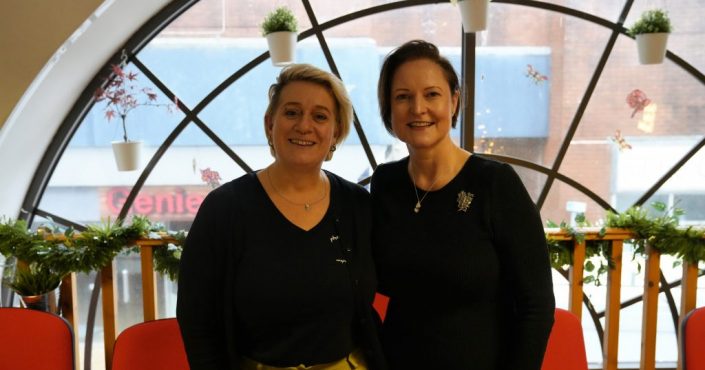 Claire Knight, CEO of Phoenix Rising, left, and Police and Crime Commissioner Alison Hernandez, right