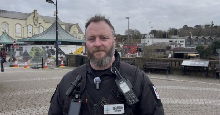 Cornwall Council ASB Caseworker Stephen Lennon stood on a street in Truro