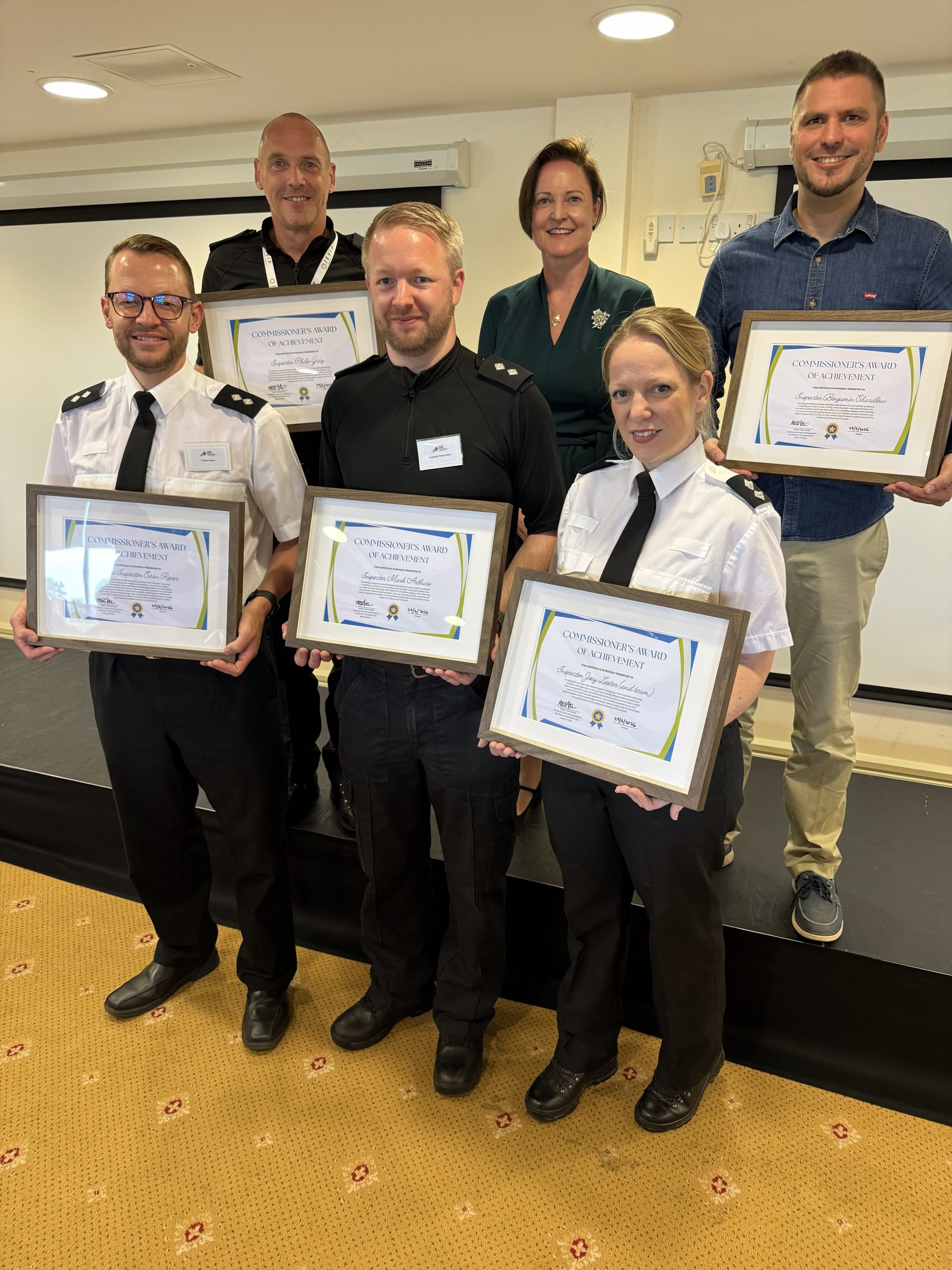 Local police inspectors with their Commissioner awards